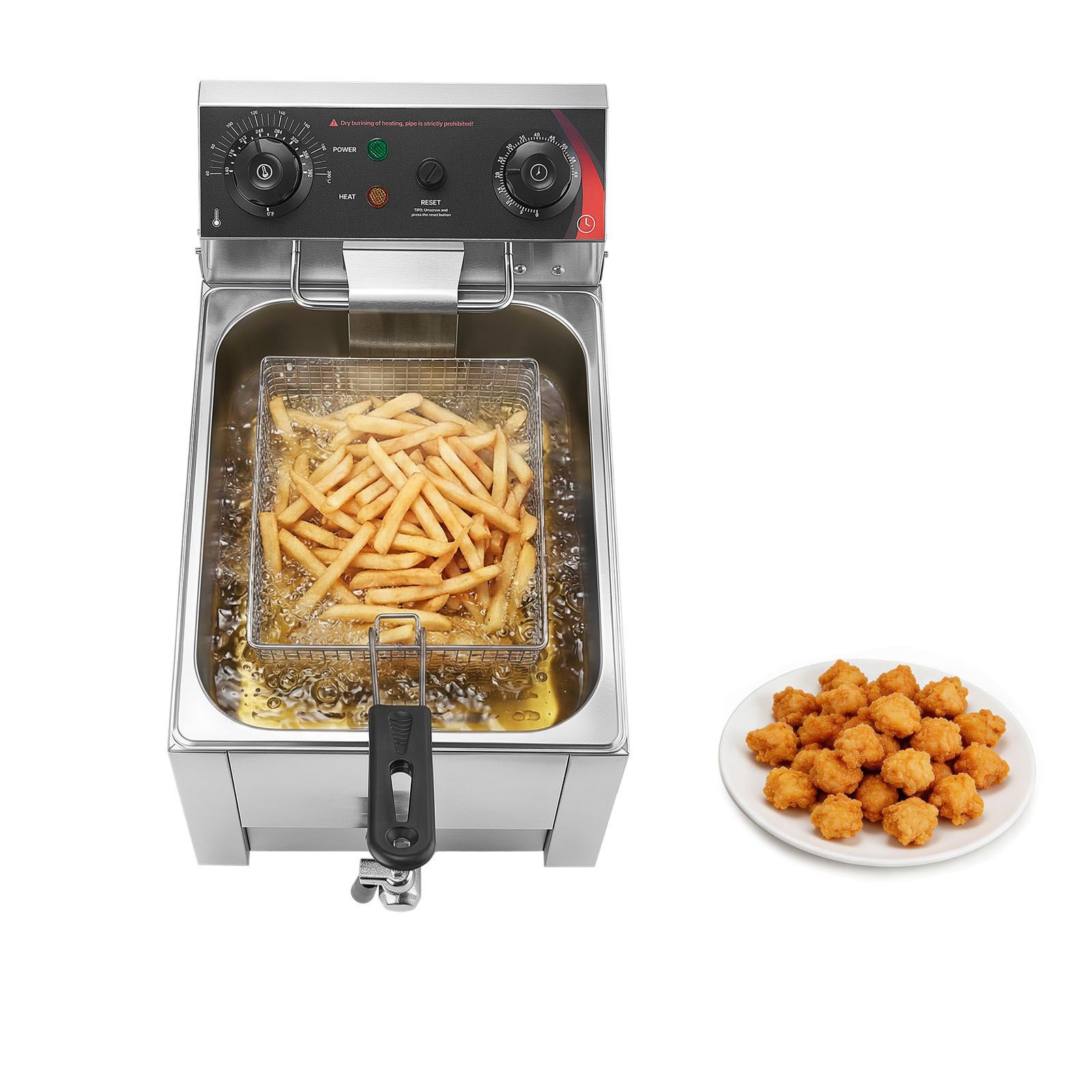 Induction Cooker Commercial - หม้อทอดไฟฟ้าเชิงพาณิชย์, อัพเกรดระบบกรองน้ำมัน, ความจุ 9.51 ควอร์ต, กำลังไฟ