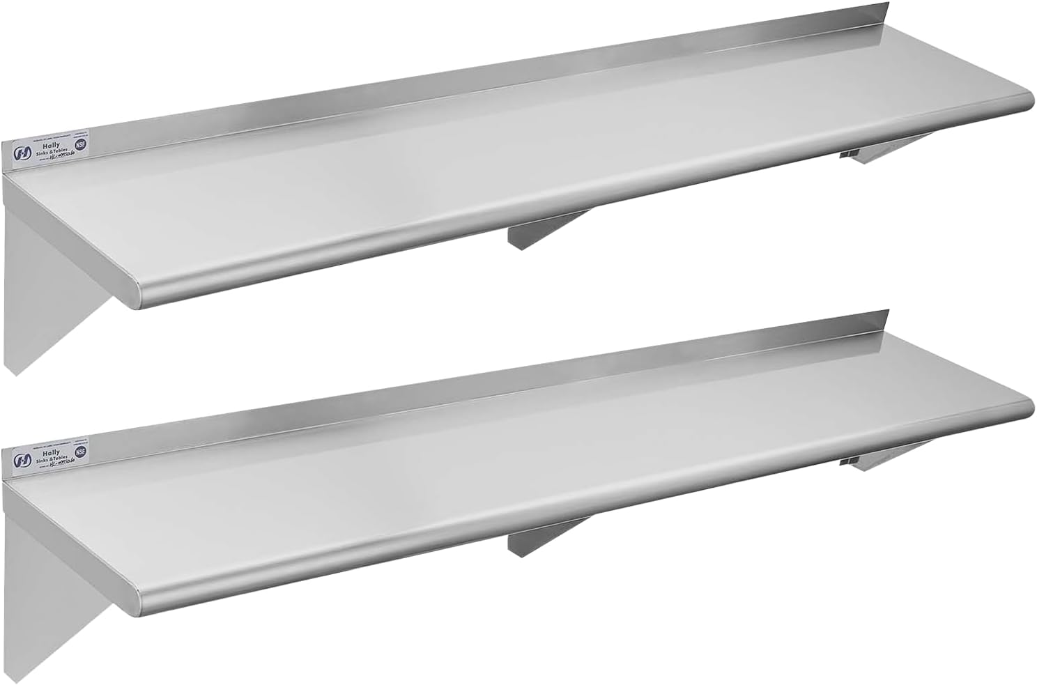 Wall Shelf Commercial Kitchen - ชุด 2 ชิ้น ชั้นวางของติดผนังสแตนเลสขนาด 12