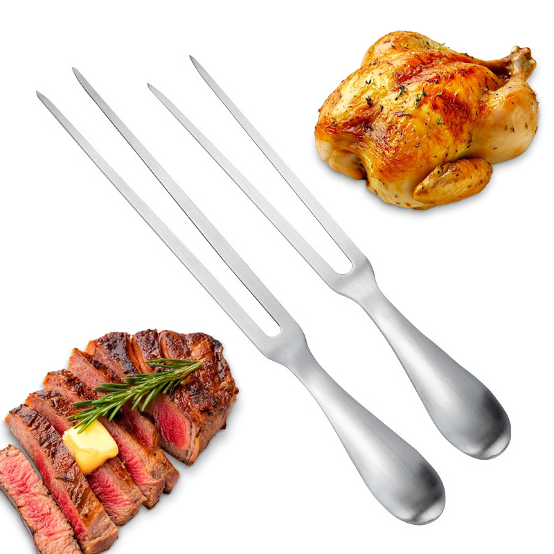 Commercial Kitchen Utensils - ส้อมแกะสลักเนื้อสแตนเลส 304 ขนาด 11 นิ้ว อุปกรณ์เสิร์ฟบาร์บีคิว