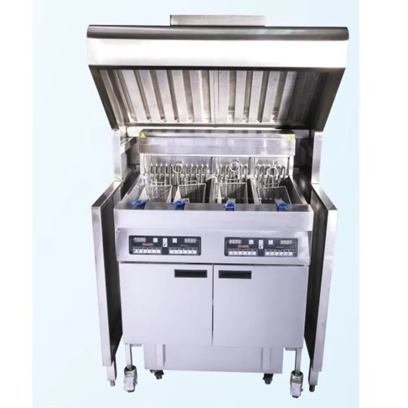 Commercial Kitchen Usa - ฮูดแบบตั้งพื้นสำหรับเชิงพาณิชย์ ผลิตตามสั่งจากสแตนเลส สำหรับอุปกรณ์ครัวร้านอาหารฟาสต์ฟู้ด