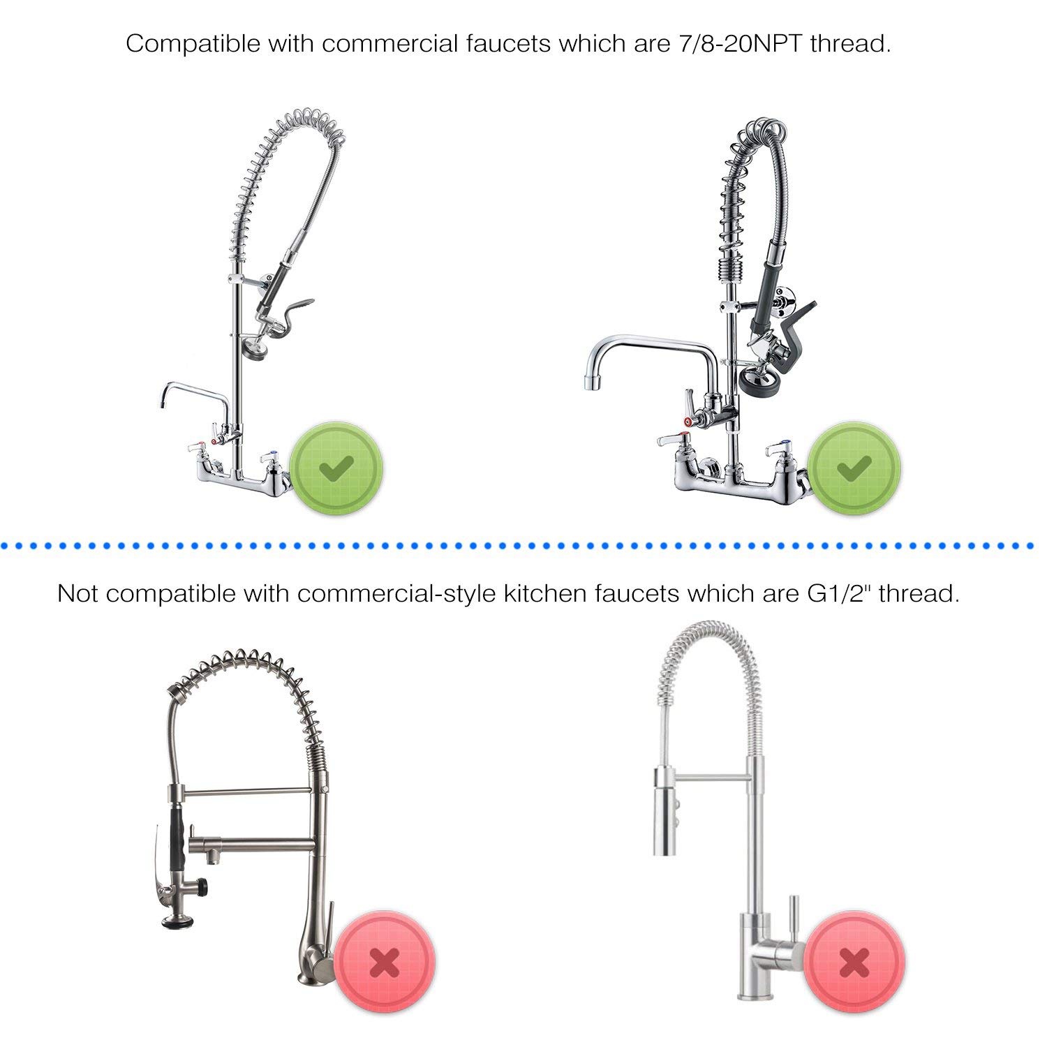 Commercial Kitchen Parts & Service - ในสต็อก Pre Rinse Sprayer ก๊อกน้ําห้องครัวเชิงพาณิชย์อะไหล่ Chrome