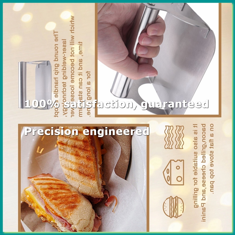 Commercial Kitchen Usa - เครื่องชั่งสเต็ก/เบคอนสแตนเลสสำหรับครัว พร้อมด้ามจับ รุ่น Heavy-Weight Grill Commercial