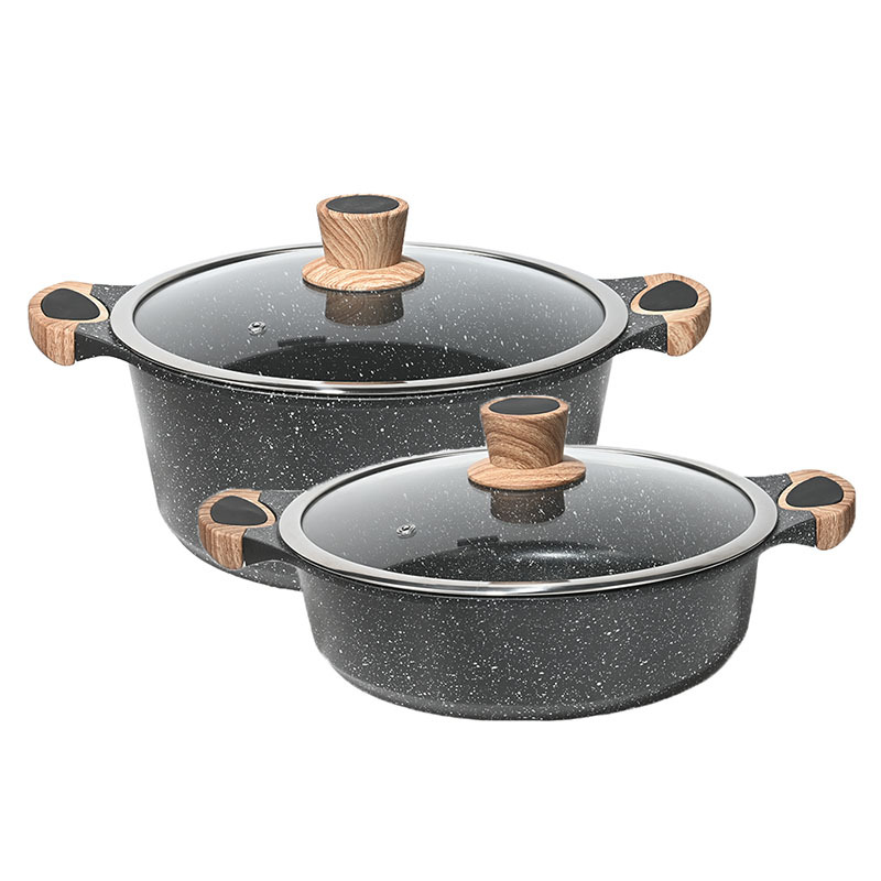 Induction Cooker Commercial - หม้อไฟหิน หม้อไฟ หม้อซุปเชิงพาณิชย์ หม้อสำหรับเตาแม่เหล็กไฟฟ้า กระทะเคลือบกันติด หม้อแก๊สสำหรับโรงแรม