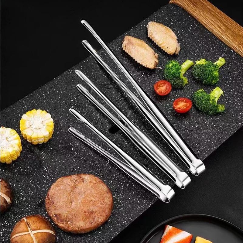 Commercial Kitchen Utensils - ที่คีบอาหารสแตนเลสสำหรับทำอาหาร ที่คีบอาหารเกาหลีสำหรับบาร์บีคิว ที่คีบสเต็กและพาสต้า อุปกรณ์ครัวสำหรับบ้านและบาร์บีคิวนอกสถานที่