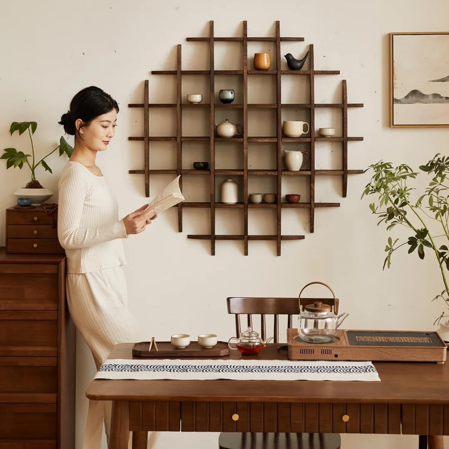 ที่วางถ้วยชาจีนไม้เนื้อแข็งติด - Wall Shelf Commercial Kitchen บทวิจารณ์และราคา