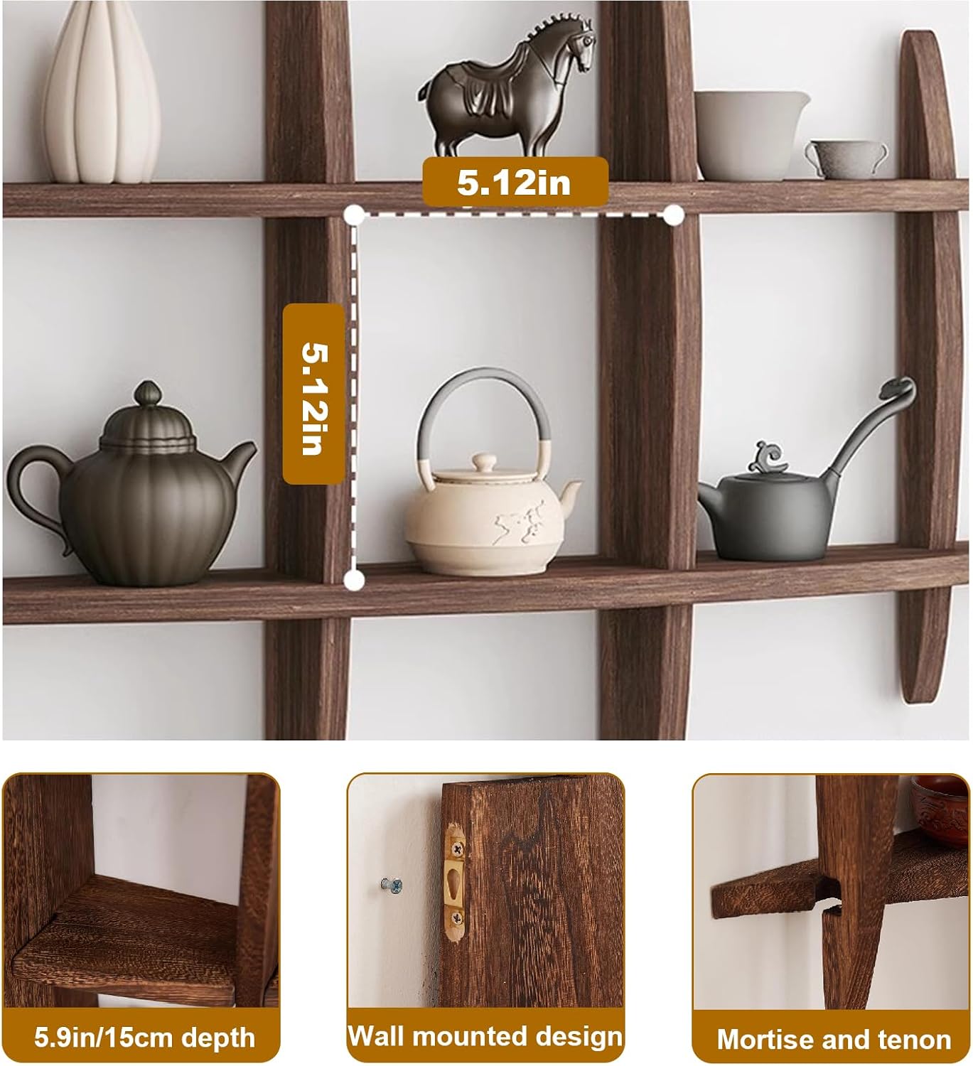 ที่วางถ้วยชาจีนไม้เนื้อแข็งติด - Wall Shelf Commercial Kitchen บทวิจารณ์และราคา