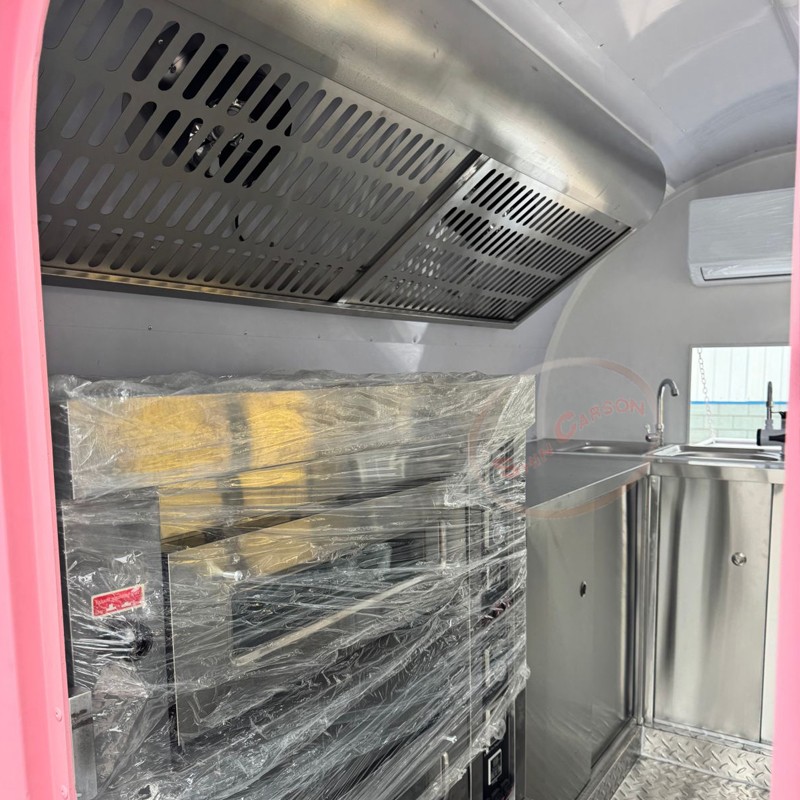 รถพ่วงขายอาหารสีชมพูทำจากไฟเบอ - Commercial Kitchen Windows บทวิจารณ์และราคา
