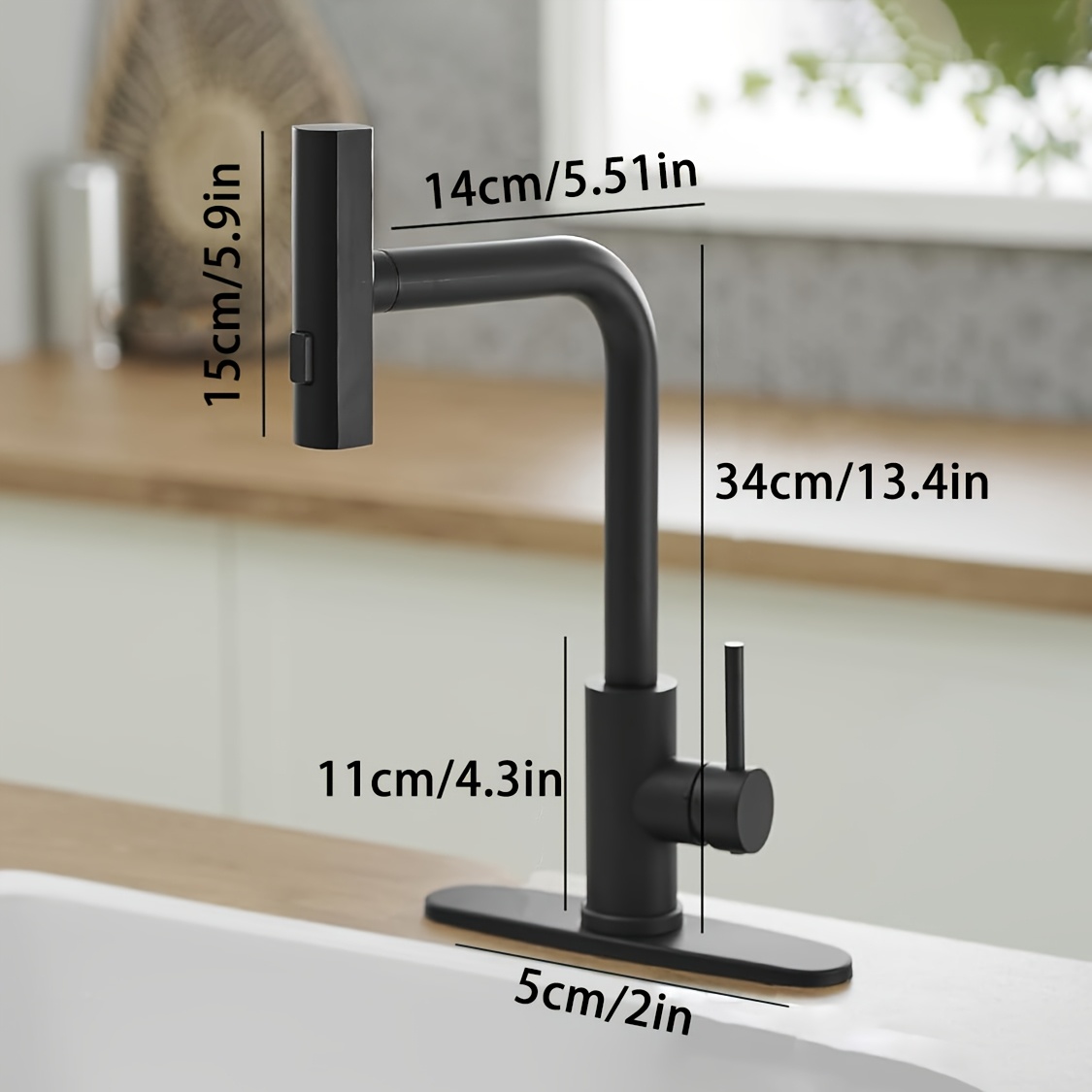 1 PC สีดําก๊อกน้ําห้องครัวดึงส - Commercial Kitchen Utensils บทวิจารณ์และราคา