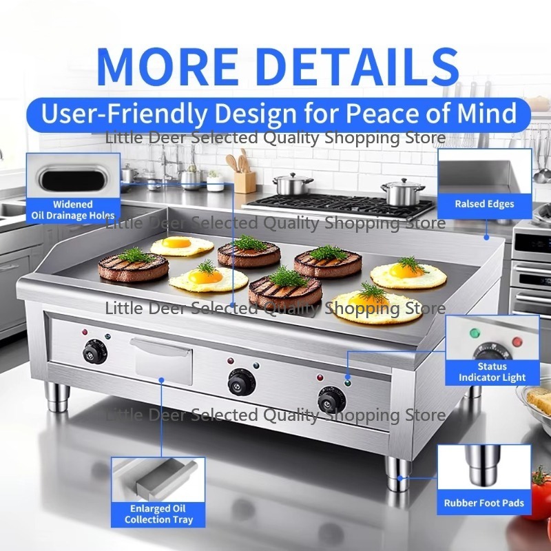 เตาปิ้งย่างแบบแบน ขนาด 16 มม.  - Commercial Kitchen Grill บทวิจารณ์และราคา