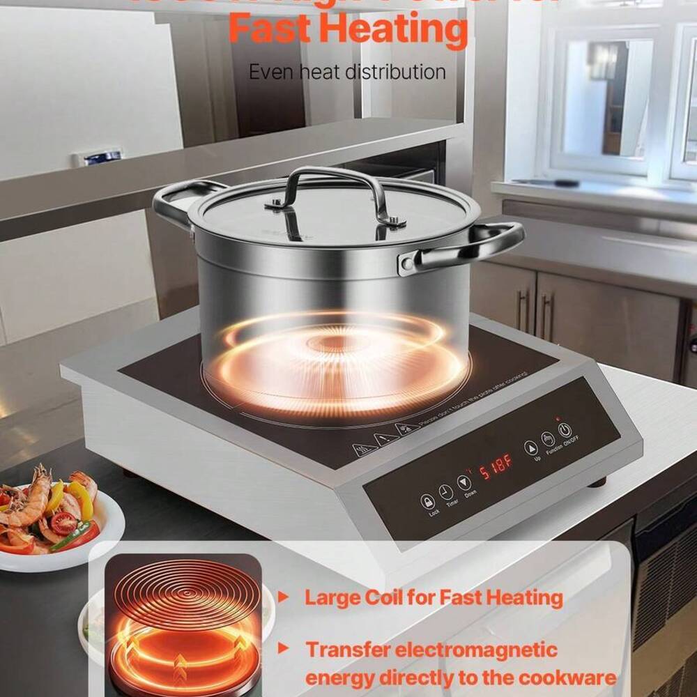 เตาไฟฟ้าแบบพกพา, กำลังไฟ 1800  - Induction Cooker Commercial บทวิจารณ์และราคา
