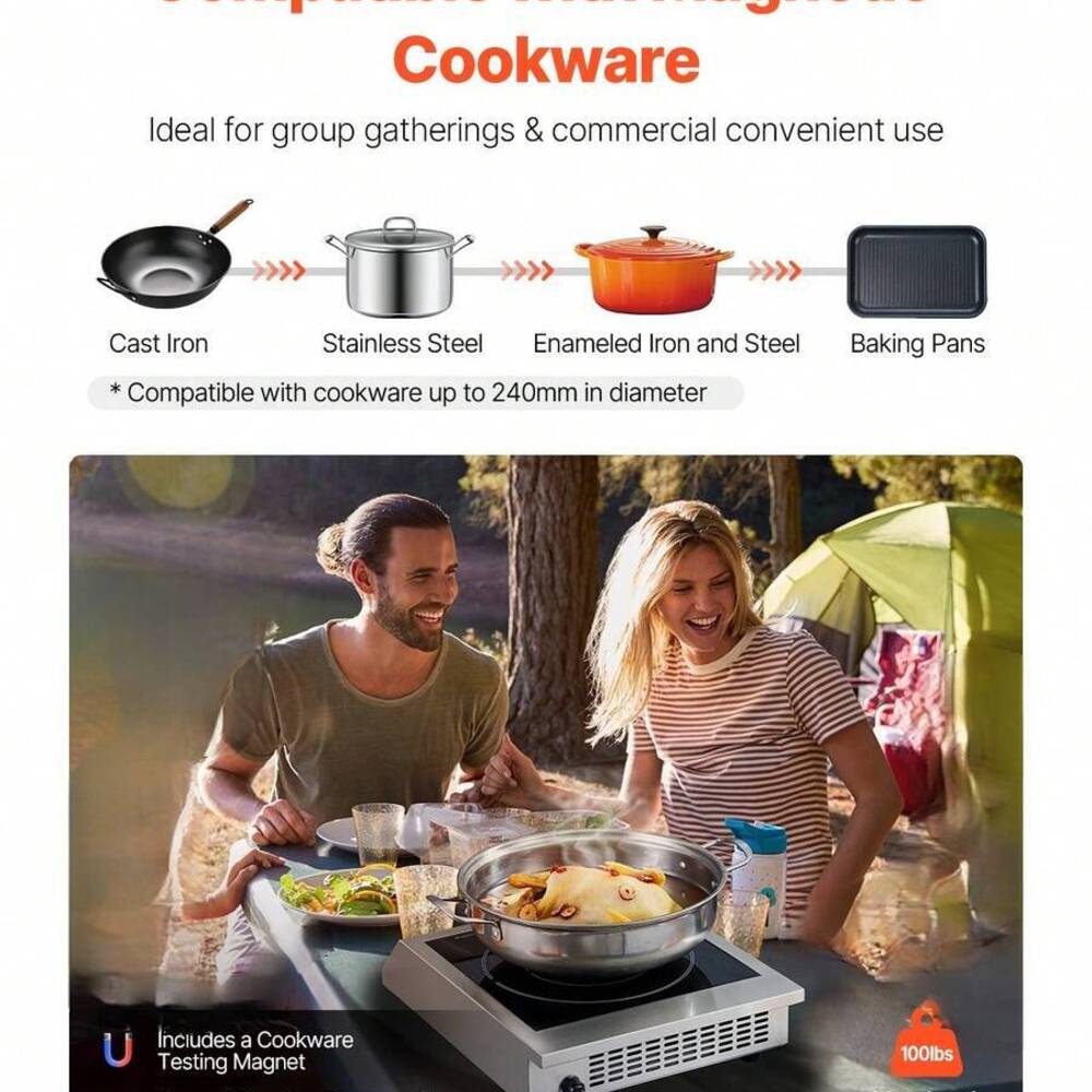 เตาไฟฟ้าแบบพกพา, กำลังไฟ 1800  - Induction Cooker Commercial บทวิจารณ์และราคา