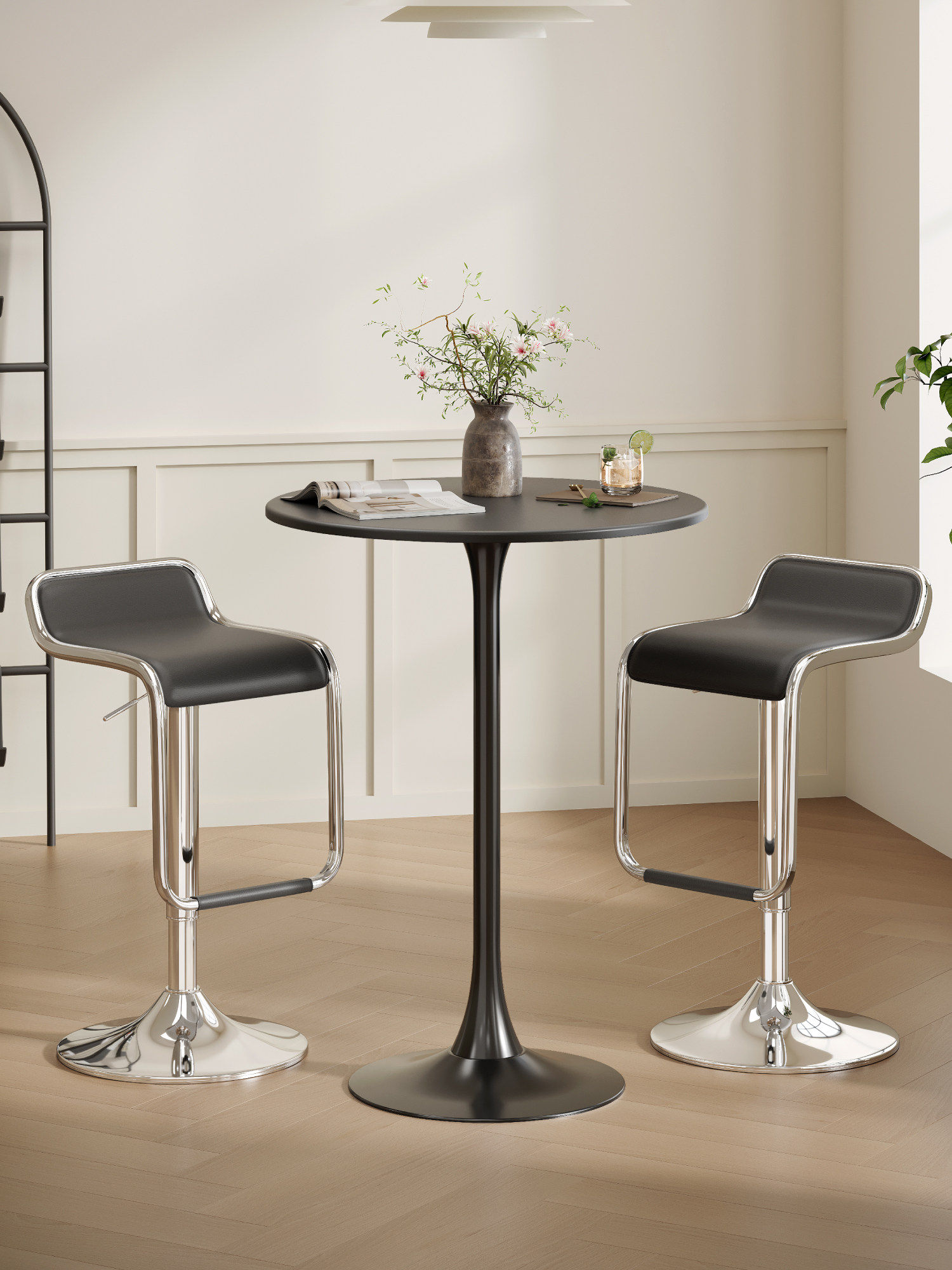 โต๊ะบาร์ทรงกลมทันสมัยพร้อมเก้า - Commercial Kitchen Small Space บทวิจารณ์และราคา