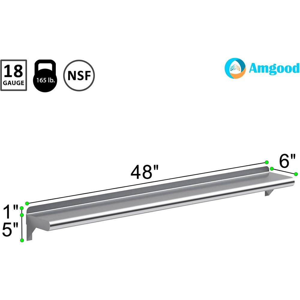 ชั้นวางของติดผนังสแตนเลส 48 ชิ - Wall Shelf Commercial Kitchen บทวิจารณ์และราคา