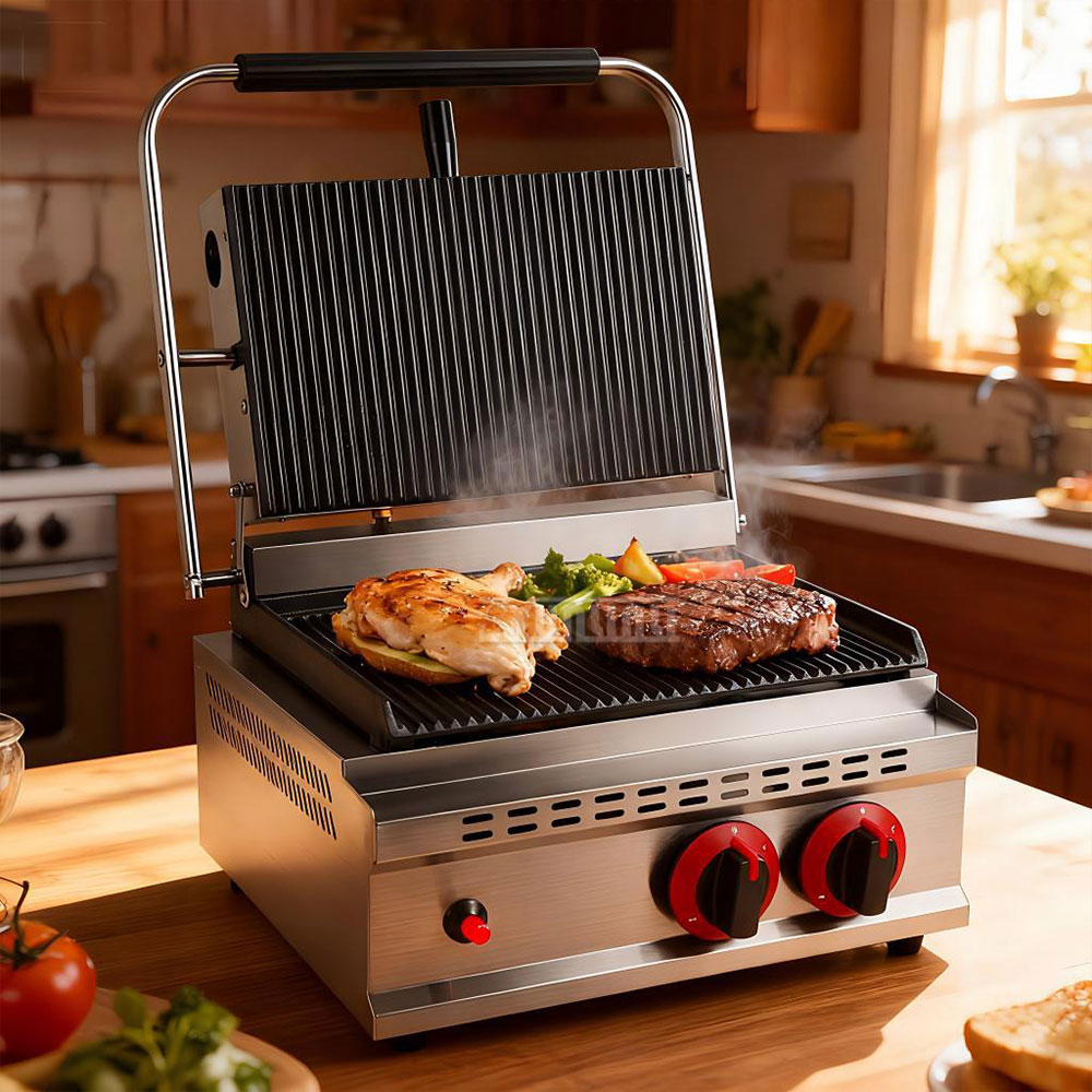 เครื่องทำแซนวิชสเต็กแบบแผ่นกดแ - Commercial Kitchen Grill บทวิจารณ์และราคา