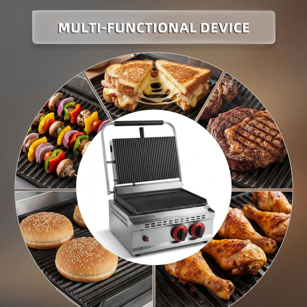 เครื่องทำแซนวิชสเต็กแบบแผ่นกดแ - Commercial Kitchen Grill บทวิจารณ์และราคา